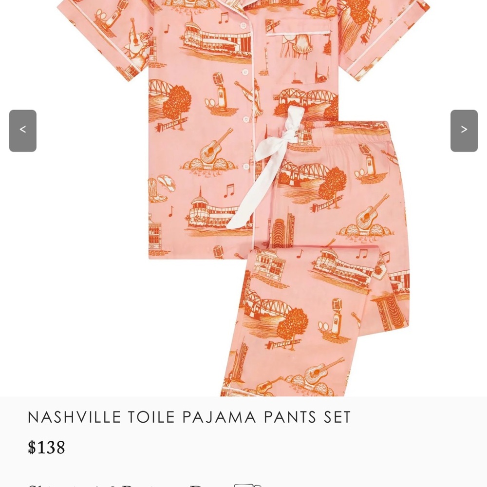 Katie Kime Nashville Toile Women's Pajama Set - Coral